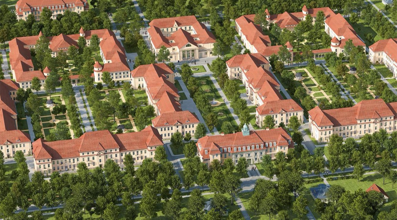 Luftansicht des Ludwig Hoffmann Quartiers in Berlin-Buch